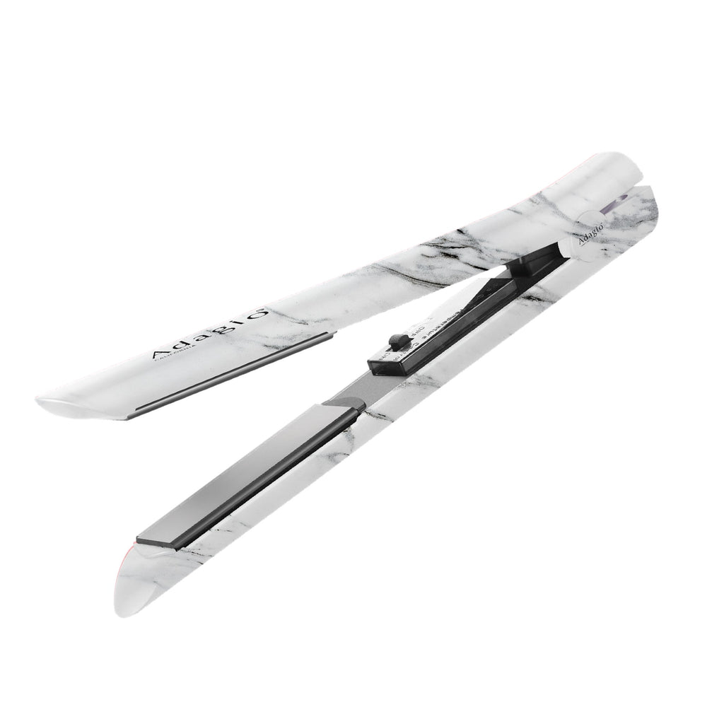 Adagio Ceramic Soft Touch Flat Iron - White Adagio California Ceramic Soft Touch Flat Iron (White Marble  main image 2
