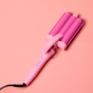 Tourmaline-Infused 25mm Triple Barrel Waver (Double Pink)